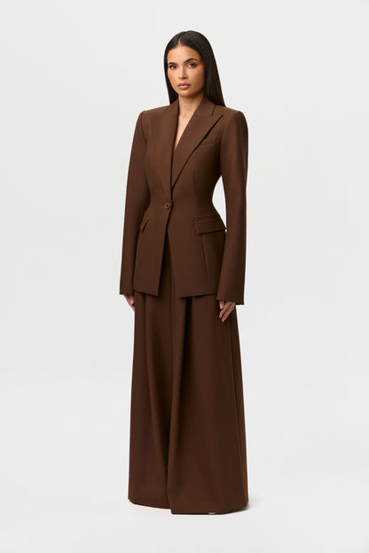 Suiting Pleated Wide-Leg Pant