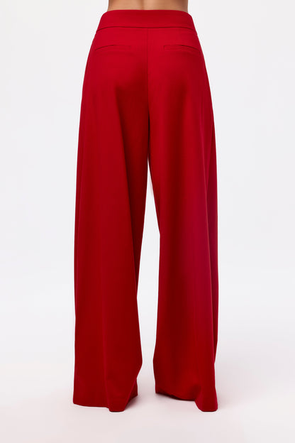 Suiting Pleated Wide-Leg Pant