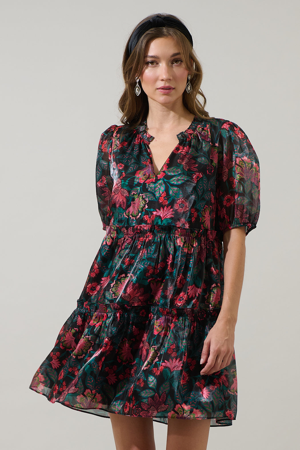 Briala Organza Islen Tiered Mini Dress