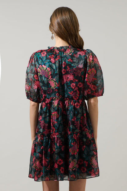 Briala Organza Islen Tiered Mini Dress