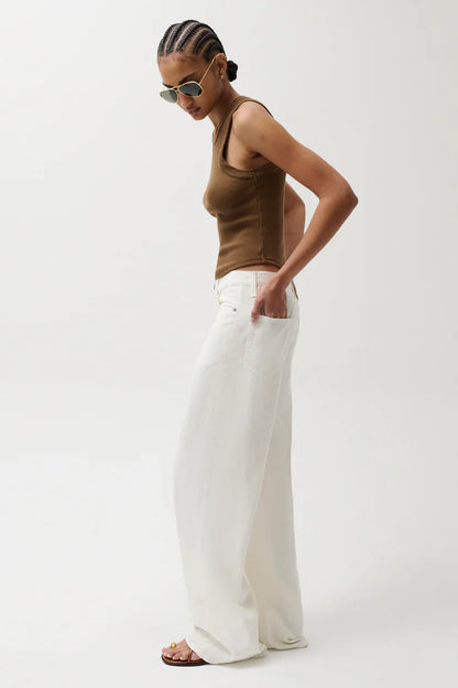 PISTOLA Sydney High Rise Bowed Linen Wide Leg