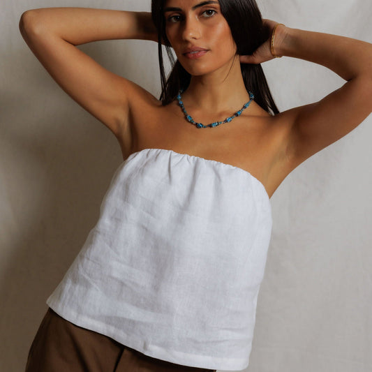 Perfect White Tee Gianna Linen Tube Top
