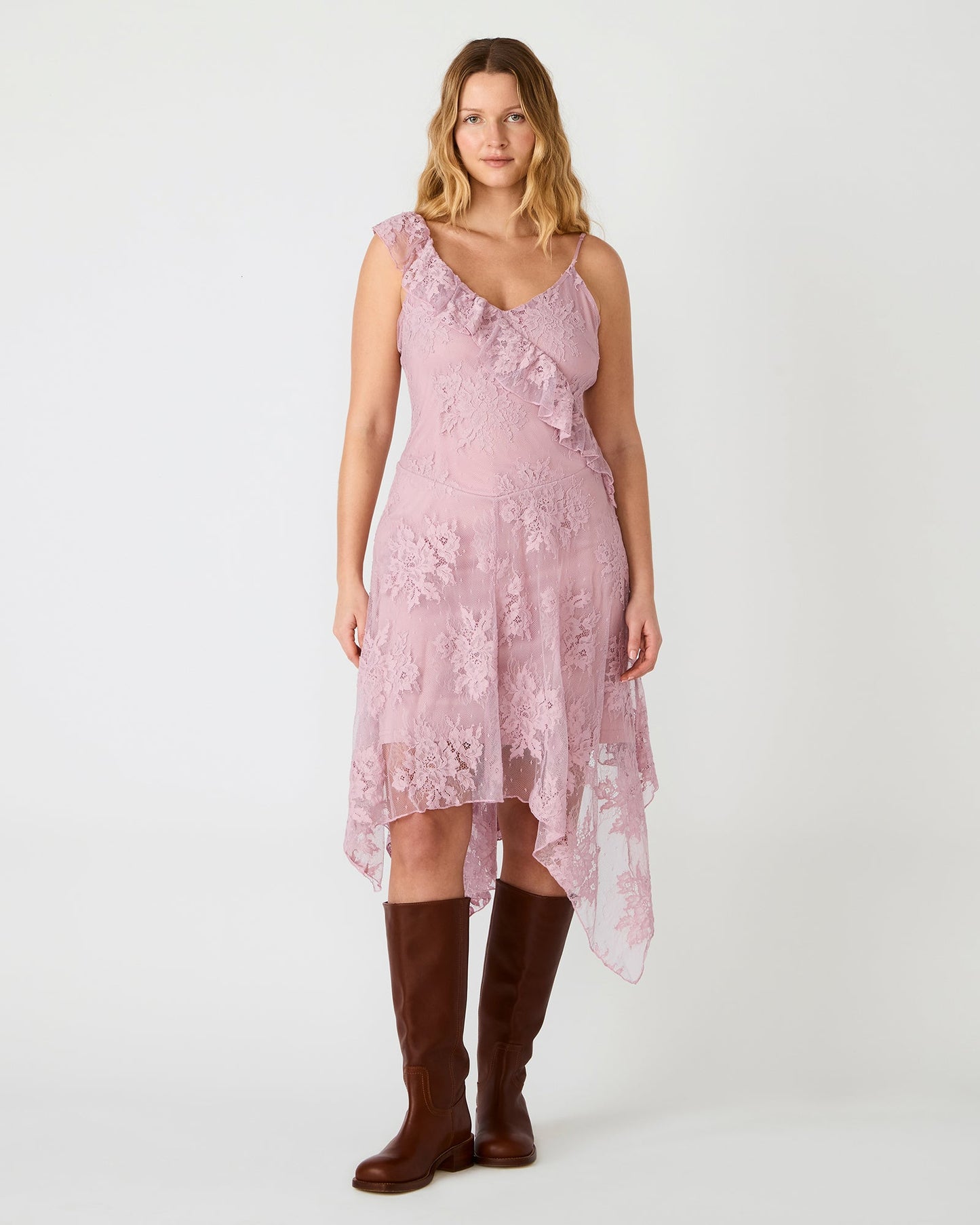DARIELLA DRESS MAUVE SHADOWS
