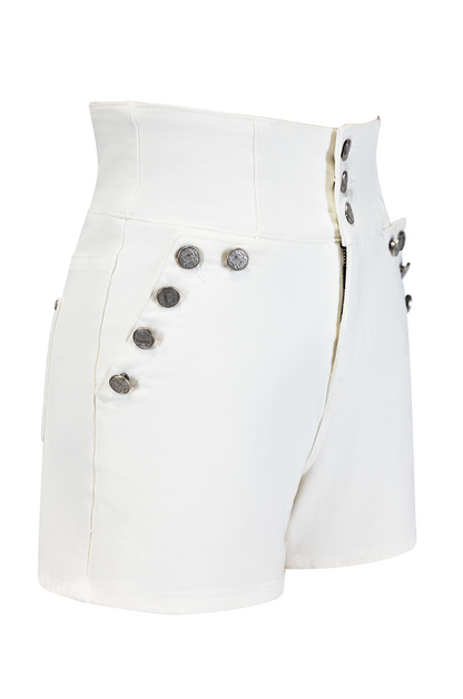 Monterey Denim Shorts (White)