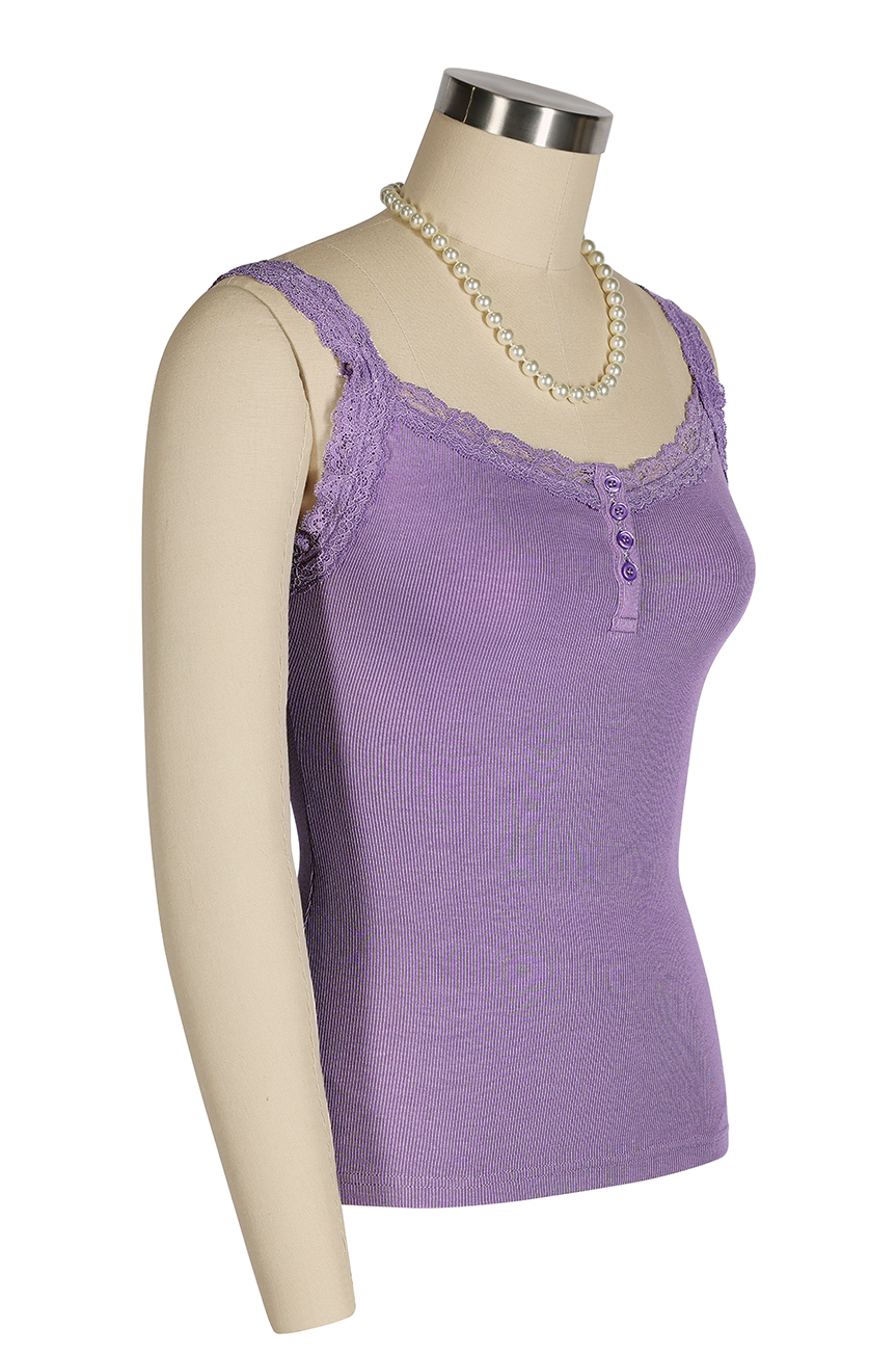 D'Amour Button Up Follies Singlet (Purple)