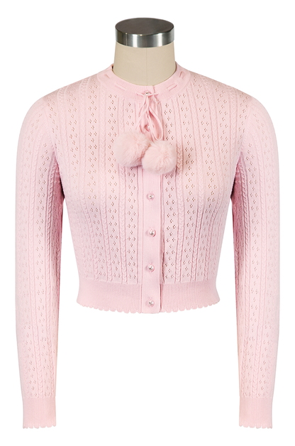 Pom Pom Pussycat Cardigan (Pink)