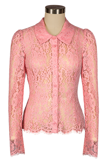 Venice Lace Blouse (Baby Pink)