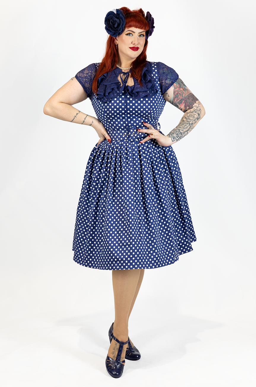 Dottie Darling Lace Blouse (Navy)