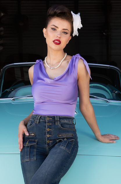 D'Amour Classic Cowl Top (Mauve)