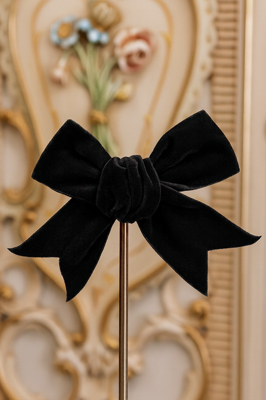 D'Amour Follies Velvet  Hair Bow (Black)