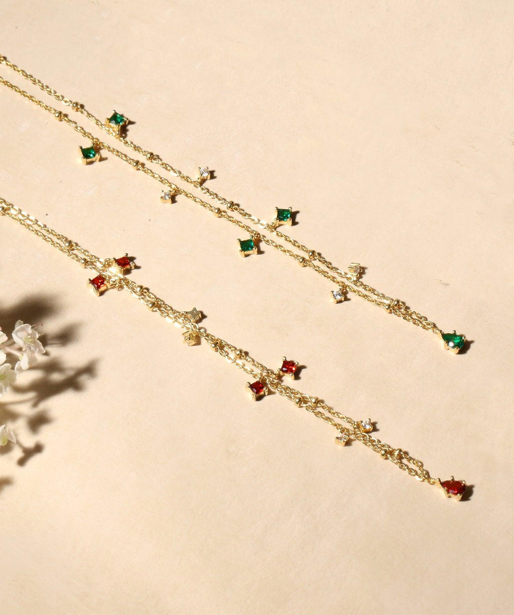 Elysee Necklace in Garnet Red