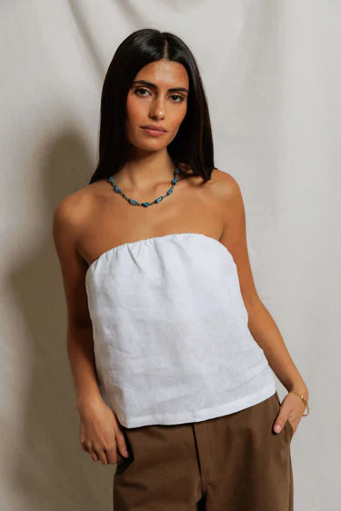 Perfect White Tee Gianna Linen Tube Top