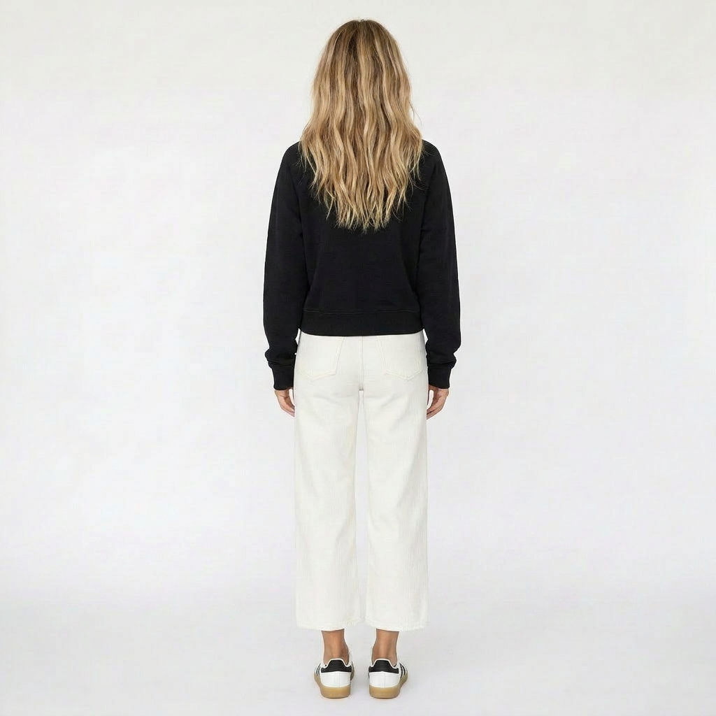 Solid Shrunken Raglan Sweatshirt