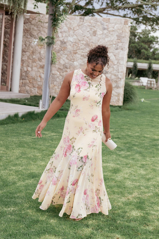 Keani Maxi Dress - Yellow Floral