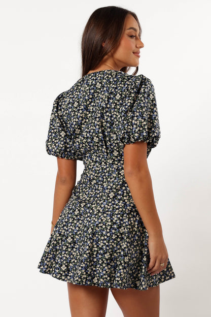 Kenn Wrap Mini Dress - Indigo Vanilla