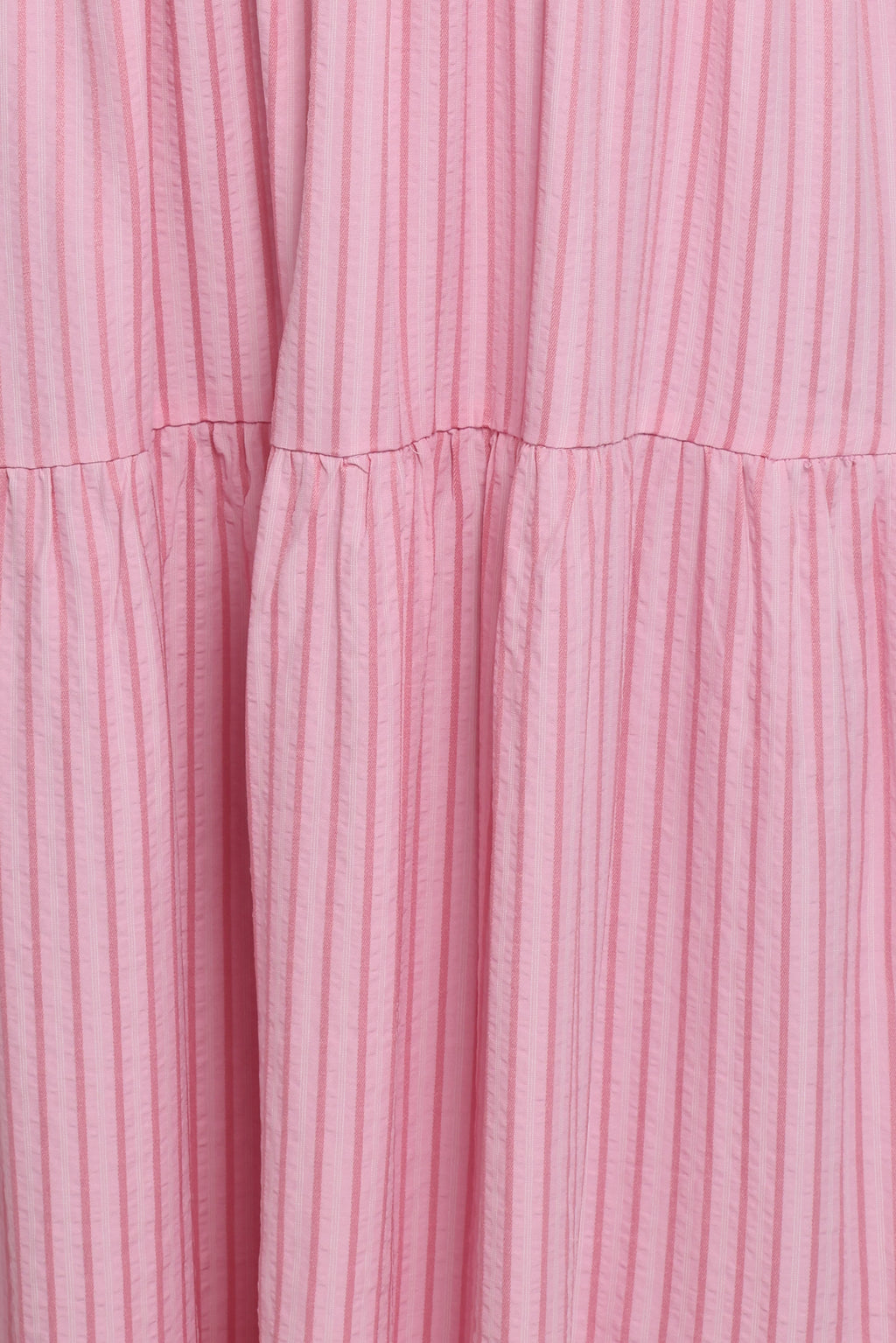 Maisie Strapless Midi Dress - Pink Stripe