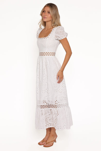 Melania Midi Dress - White