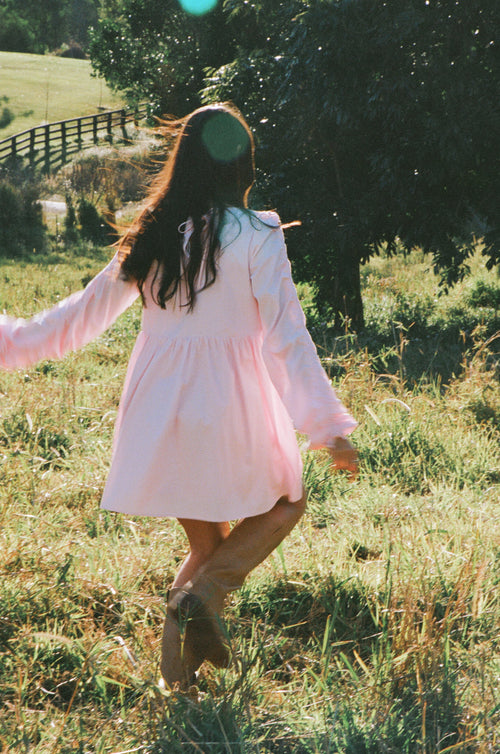 Micaela Long Sleeve Mini Dress - Pink