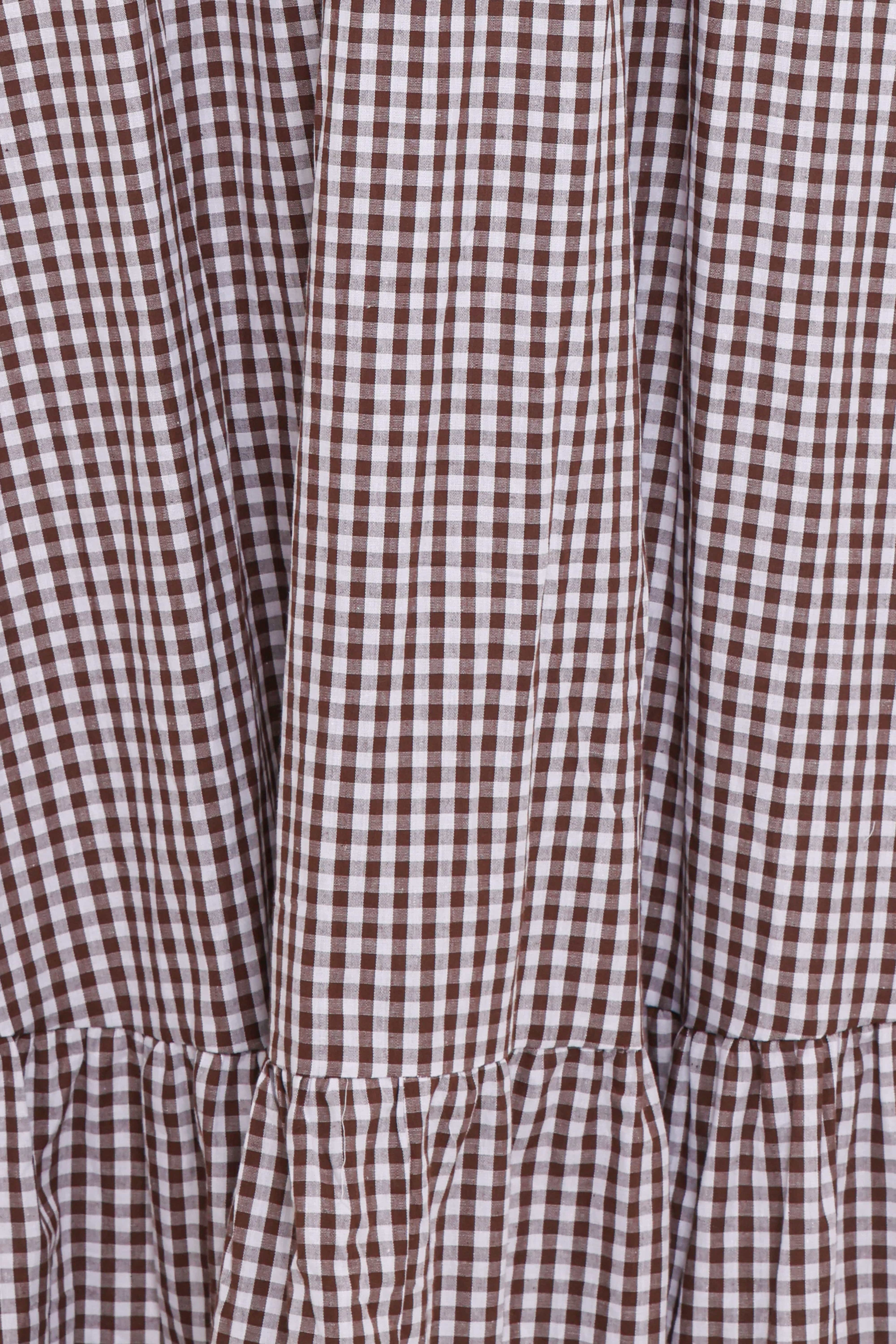 Reid Maxi Dress - Brown Gingham