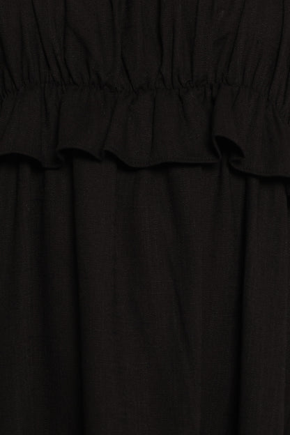 Ross Frill Strap Maxi Dress - Black
