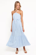 View Halterneck Maxi Dress - Pale Blue