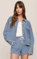 All Day Crop Whipstitch Jacket
